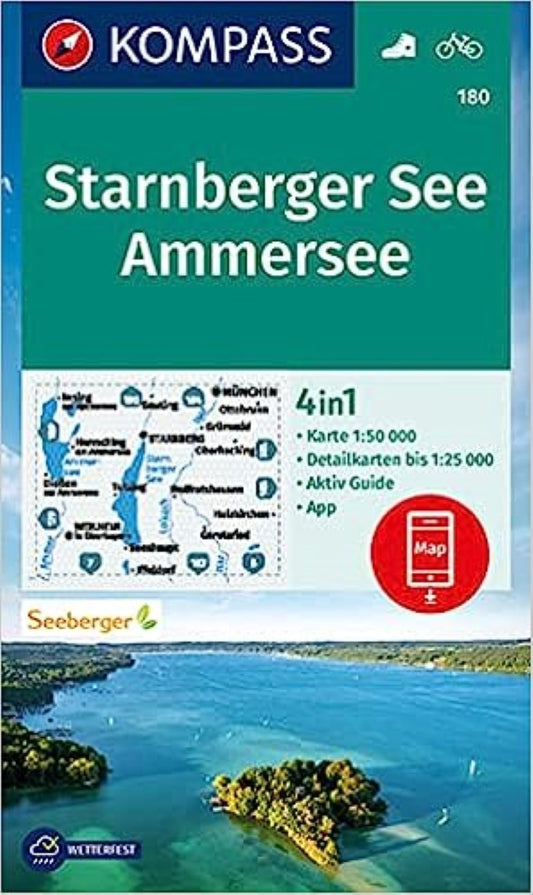 Starnberger See, Ammersee, Hiking Map #180