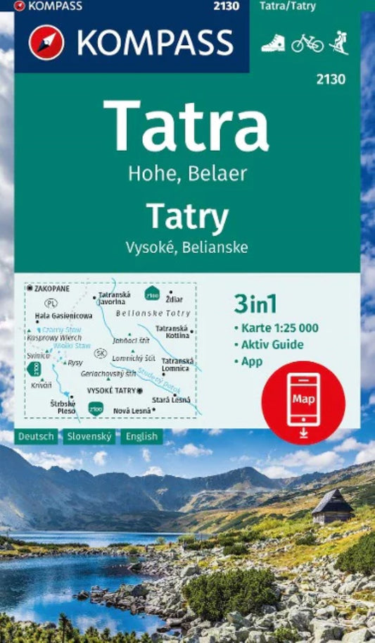 Hohe Tatra-Vysoké Tatry Hiking and Cycling Map