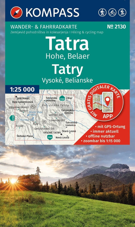 Hohe Tatra-Vysoké Tatry Hiking and Cycling Map