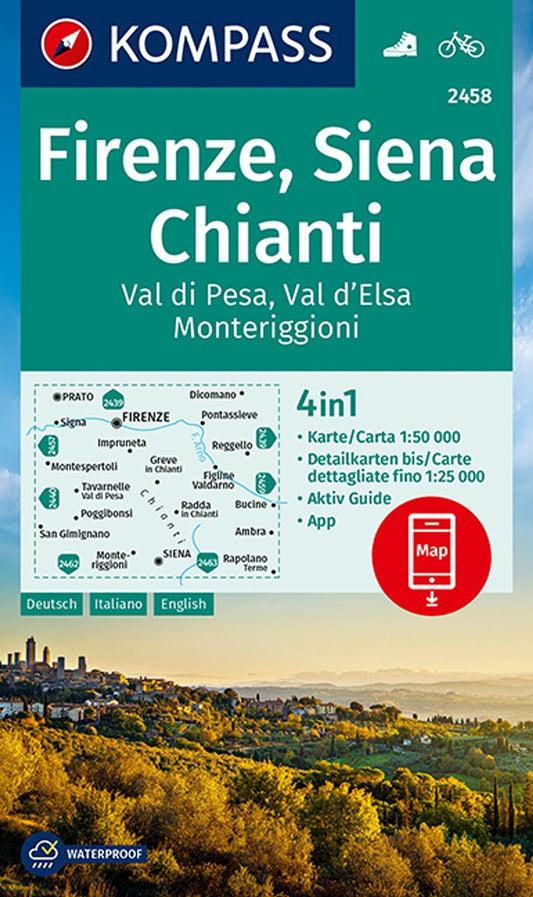 Firenze, Siena, Chianti hiking map