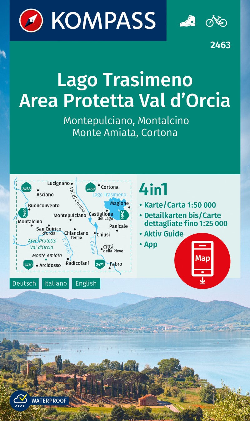 Lago Trasimeno Area Protteta Val 'd Orcia Hiking and Cycling Map