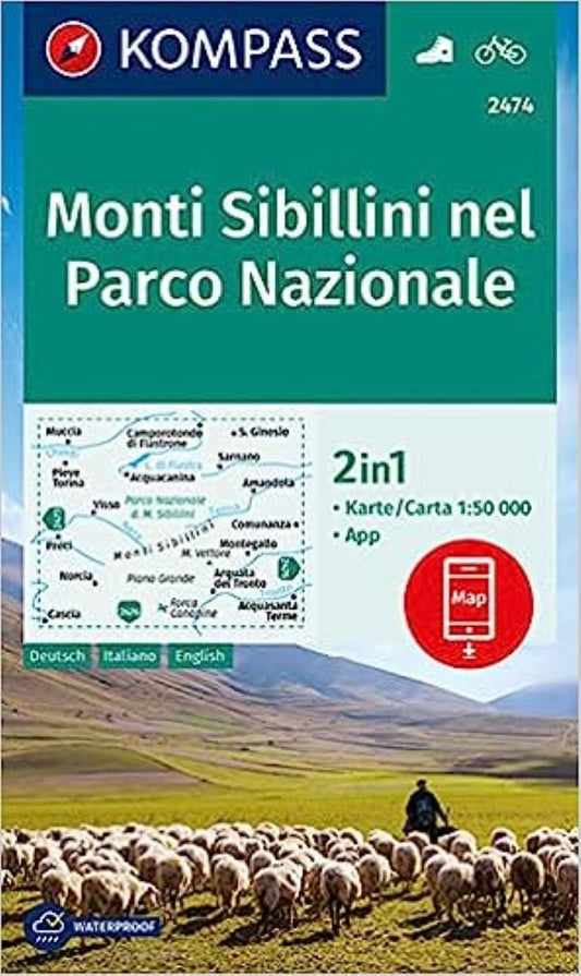 Monti Sibillini - Cascia - Norcia hiking map