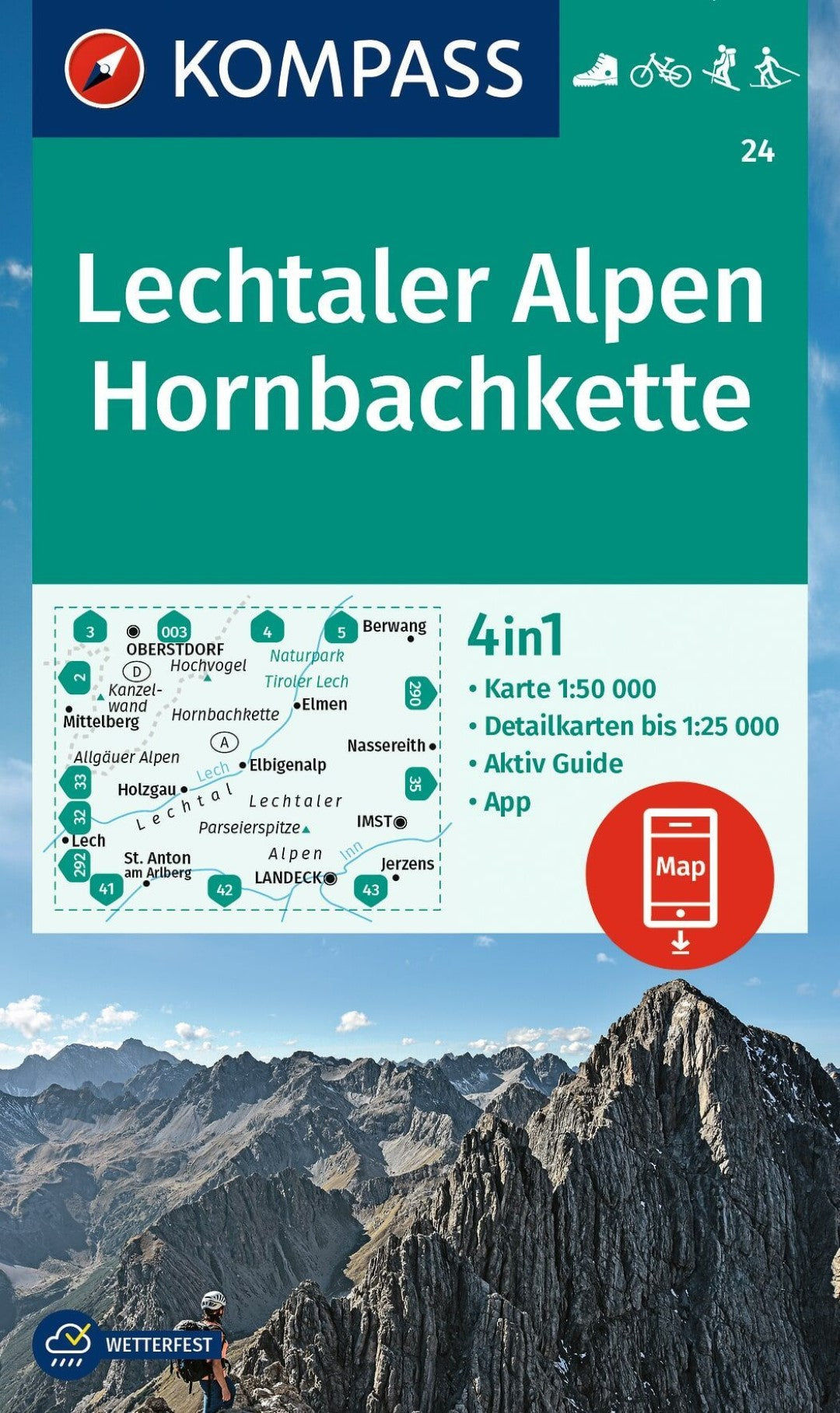 Lechtaler Alpen Hornbachkette Hiking Map