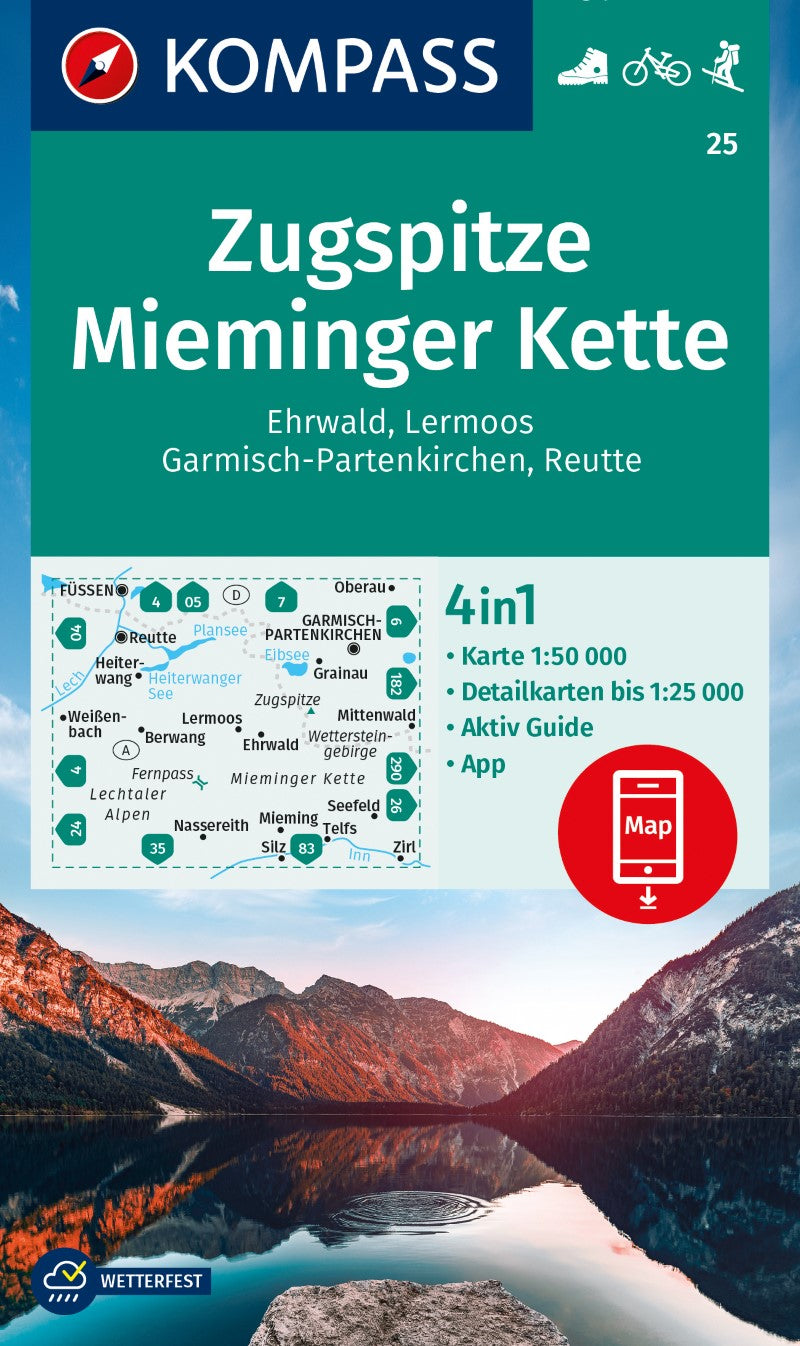 Zugspitze Mieminger Kette Hiking Map