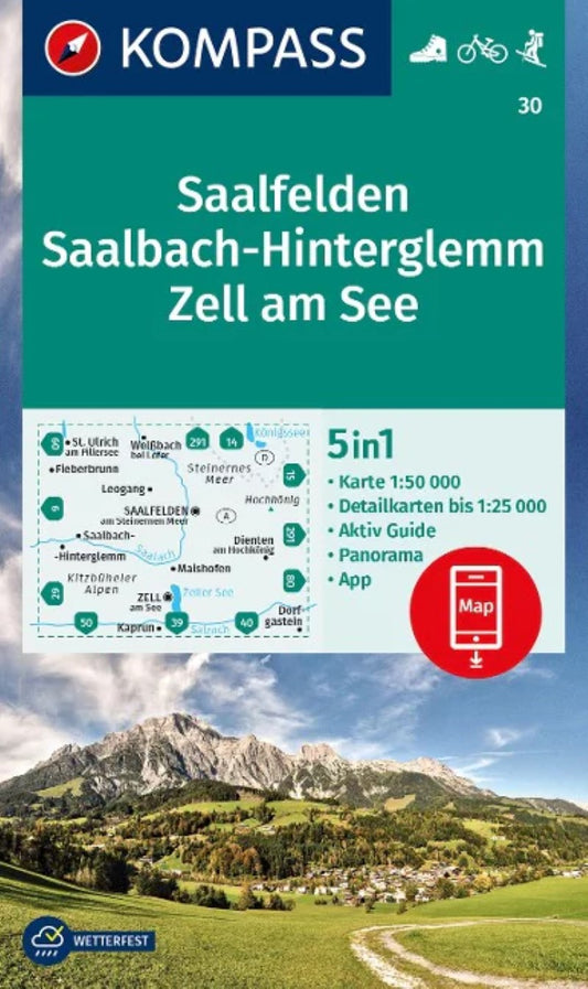 Saalfelden, Saalbach-Hinterglemm, Zell am See Hiking Map