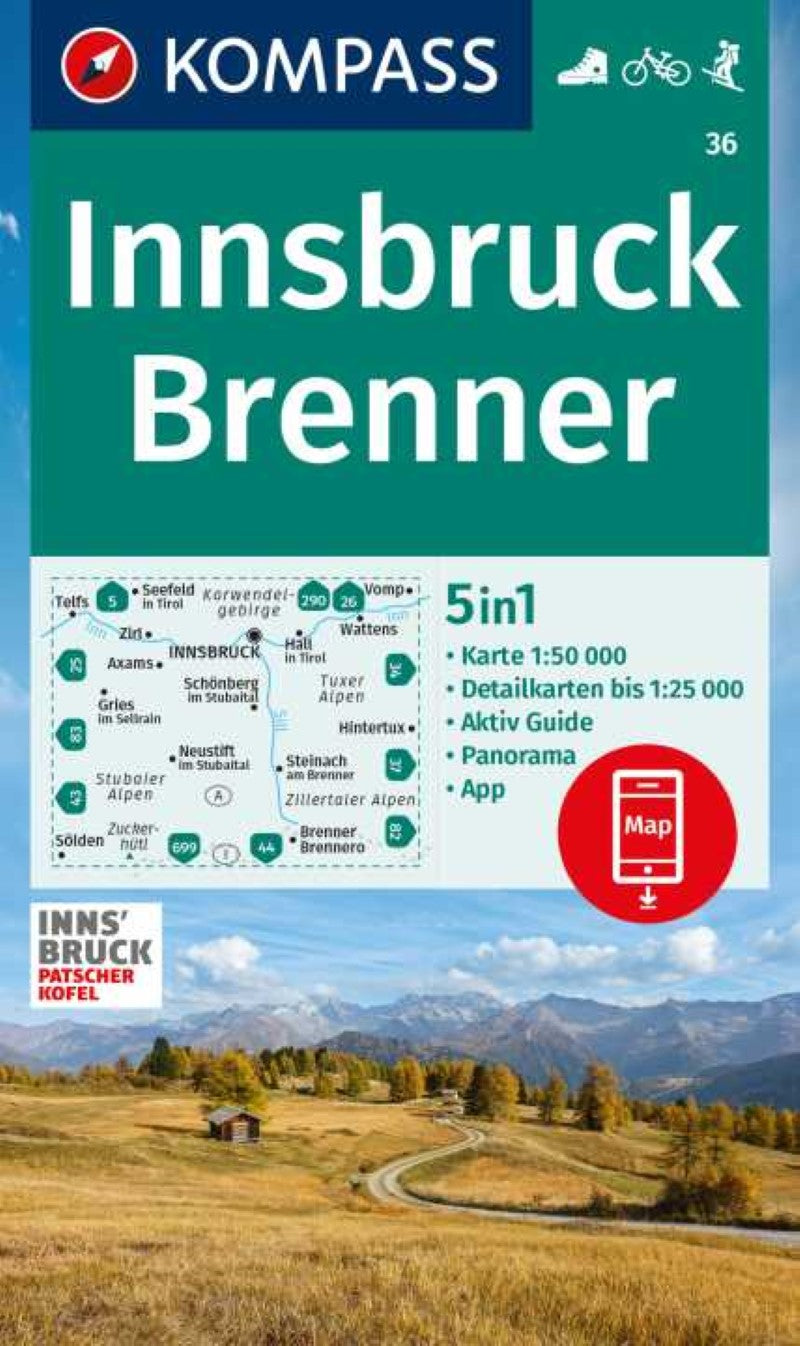 Innsbruck - Brenner Hiking Map