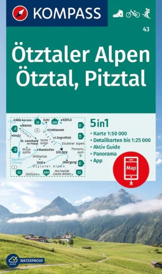 Ötztaler Alpen / Ötztal / Pitztal Hiking Map and Guide