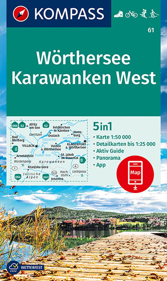 Wörthersee Karawanken West Hiking Map