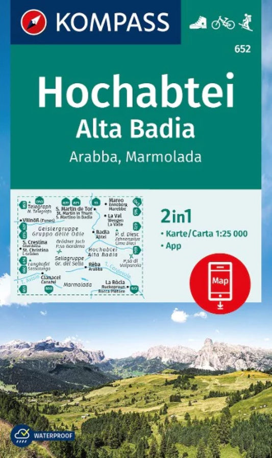 Hochabtei, Alta Badia, Alta Badia, Arabba, Marmolada Hiking Map