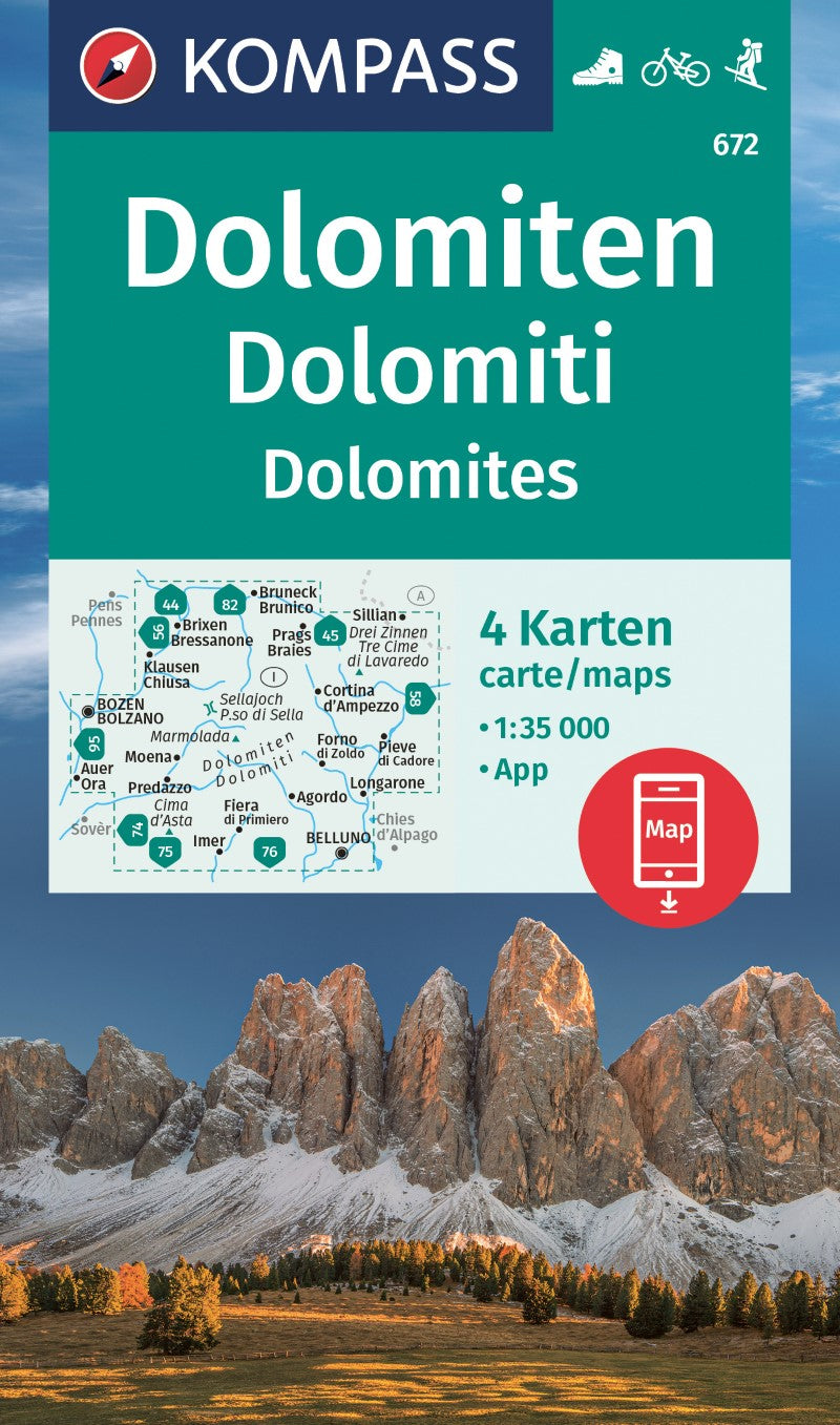 Dolomites : 4 maps : 1:35 000 = Dolomiten : 4 Karten : 1:35 000 = Dolomiti : carte : 1:35 000