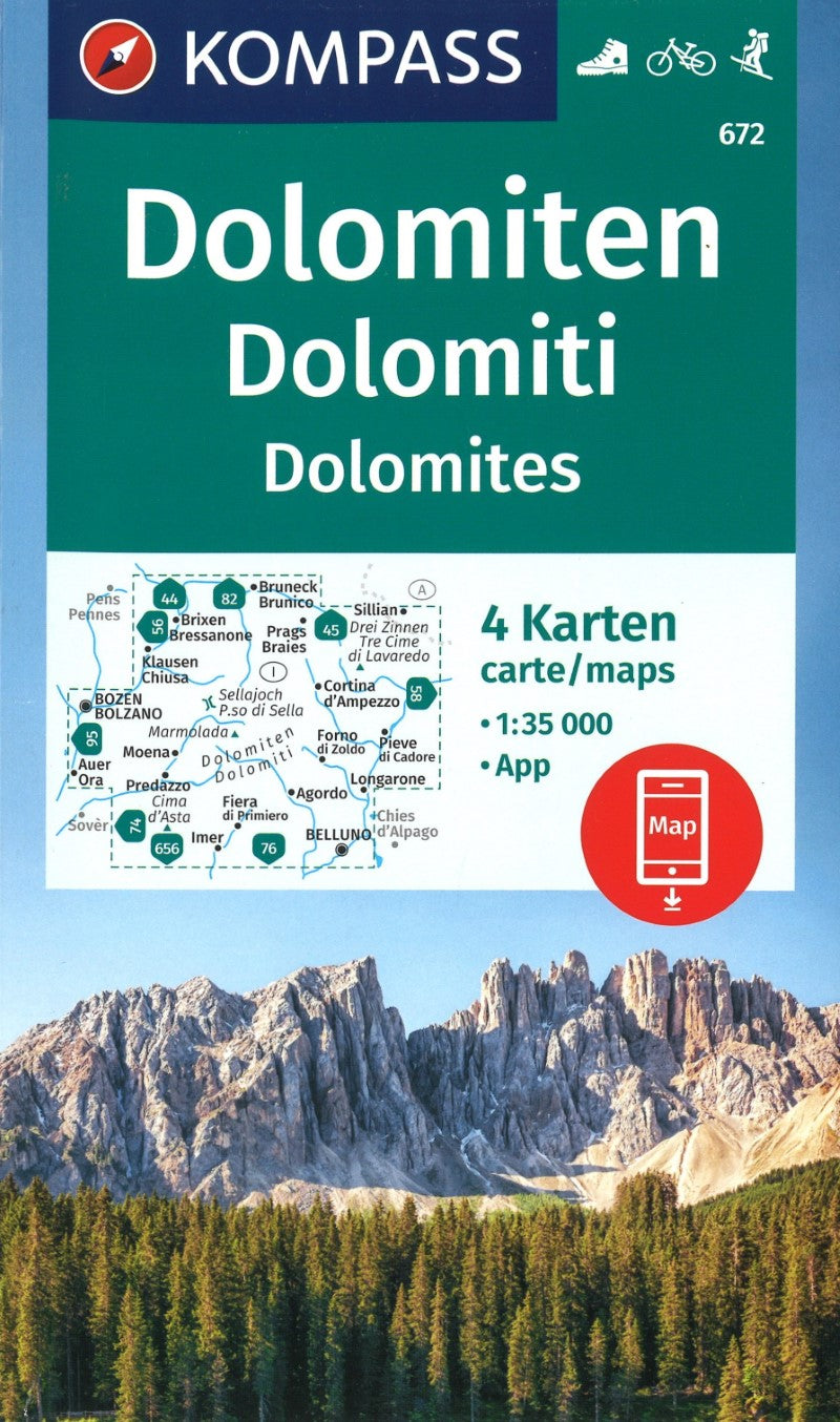 Dolomites Hiking Map #672