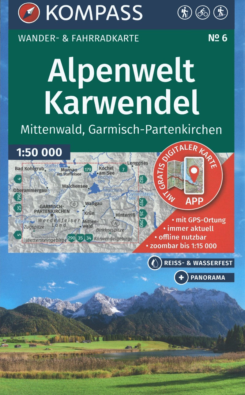 Alpenwelt Karwendel Mittenwald, Garmisch-Partenkirche, Hiking Map #6