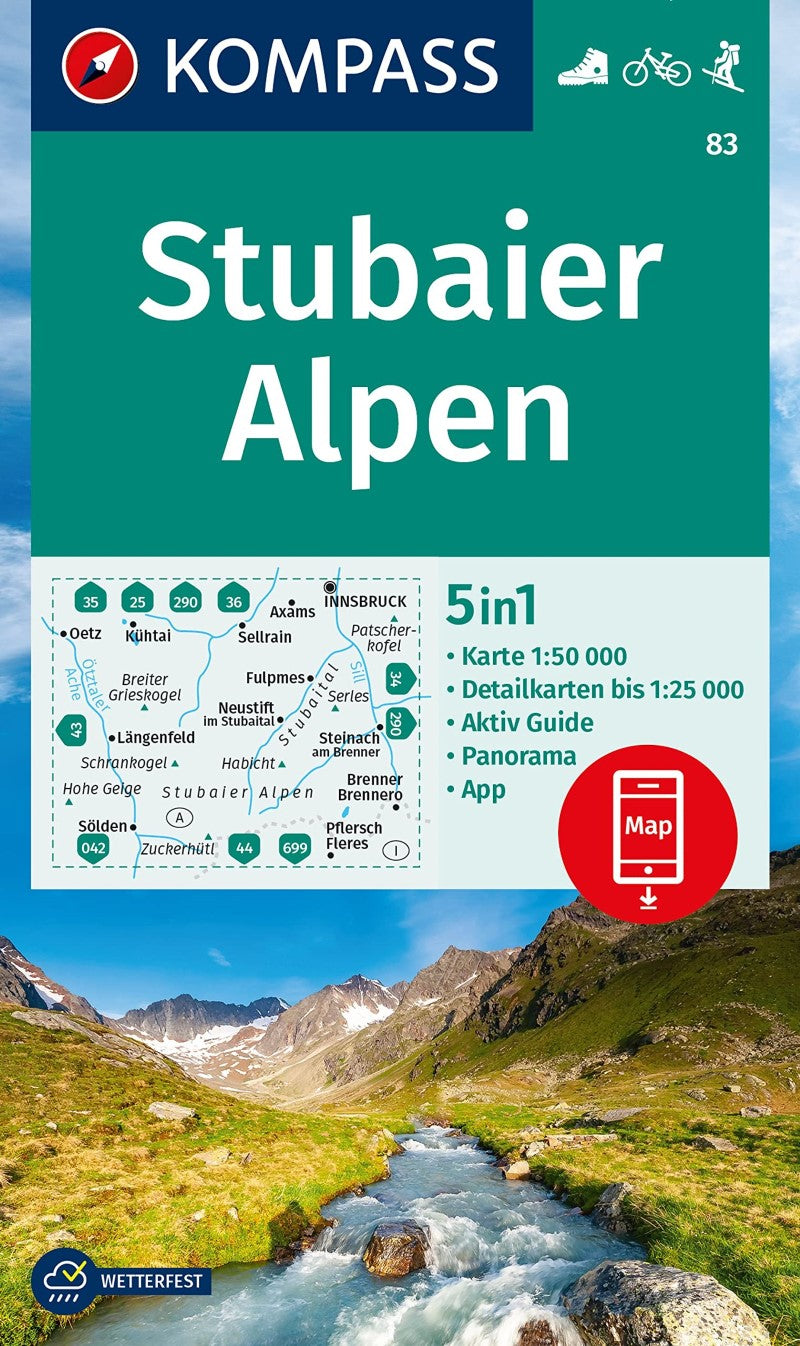 Stubaier Alpen Hiking Map