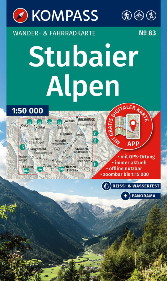Stubaier Alpen Hiking Map