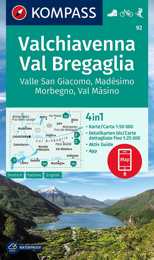 Valchiavenna Val Bregaglia Hiking Map