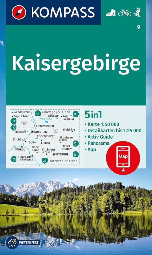 Kaisergebirge Hiking Map & Guide (#9)