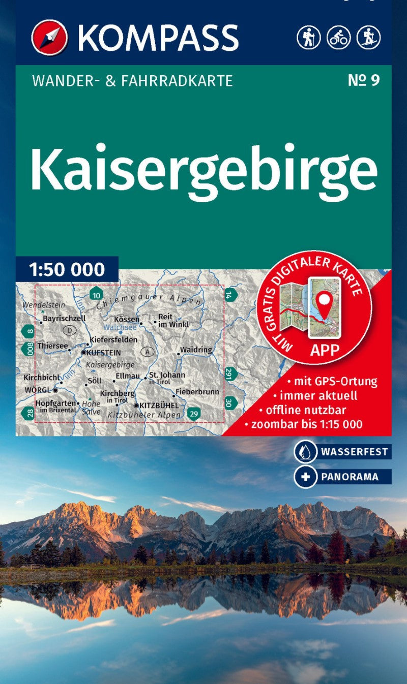 Kaisergebirge Hiking Map & Guide (#9)