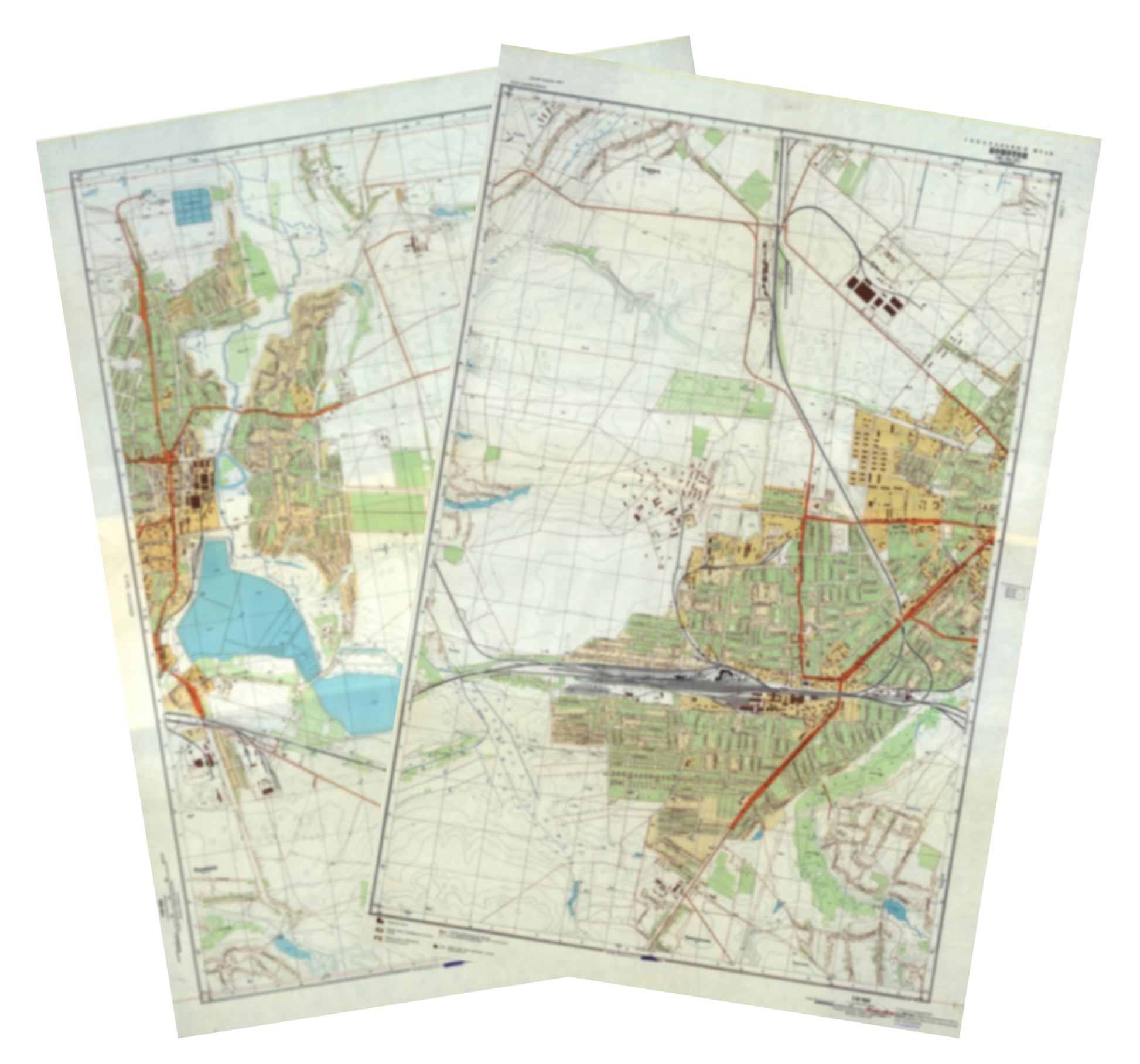 Konotop (Ukraine) 2-Sheet Set - Soviet Military City Plans