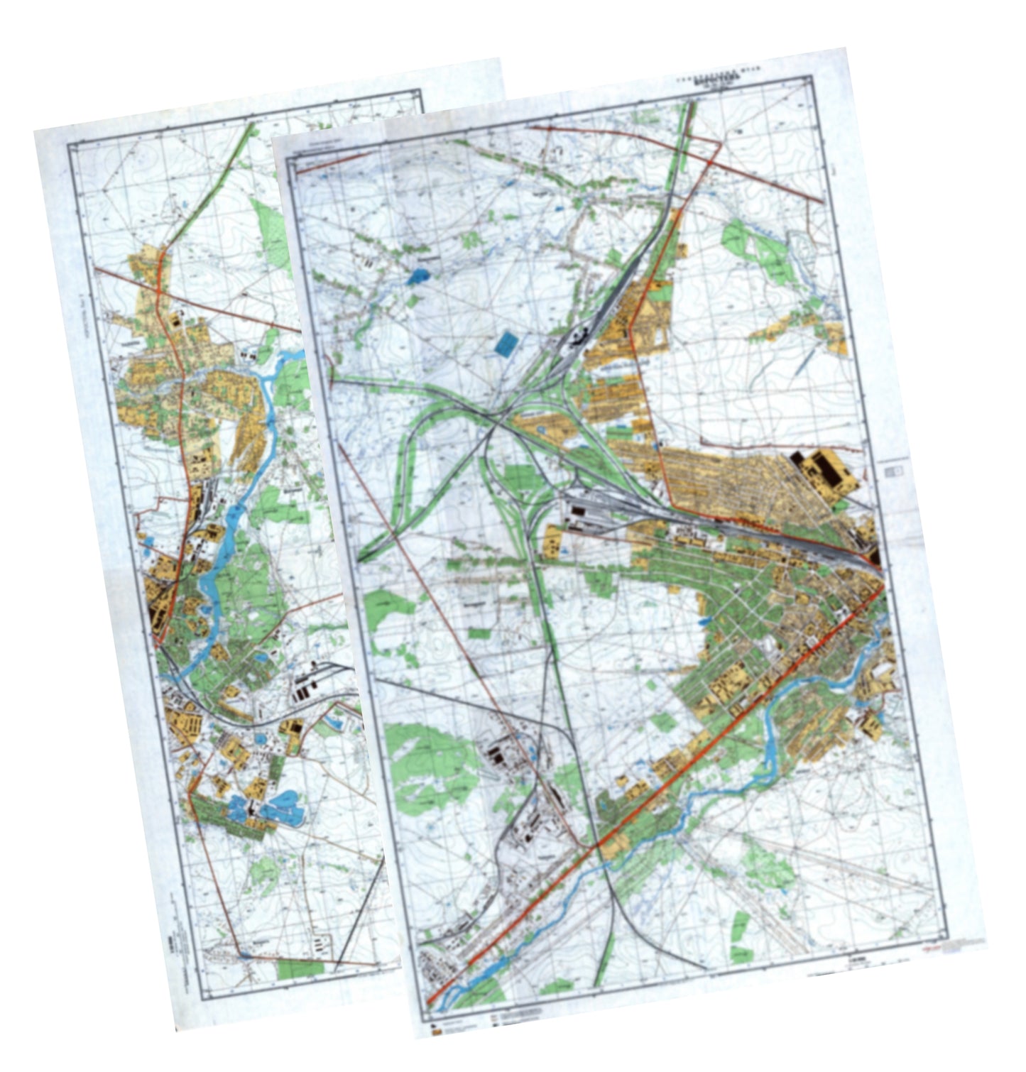 Korosten (Ukraine) 2-Sheet Set - Soviet Military City Plans