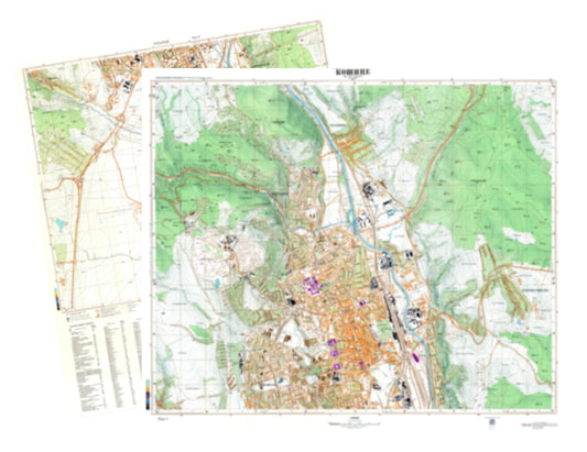 Kosice (Slovakia) 2-Sheet Set - Soviet Military City Plans