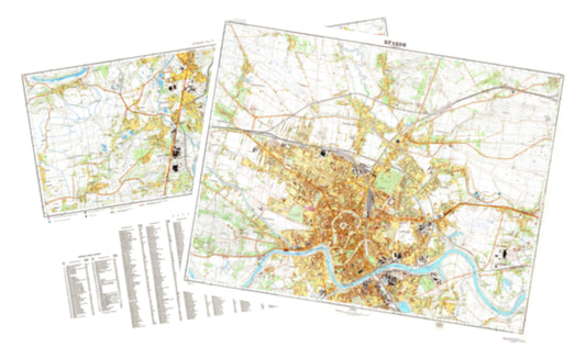 Krakow (Poland) 2-Sheet Set - Soviet Military City Plans