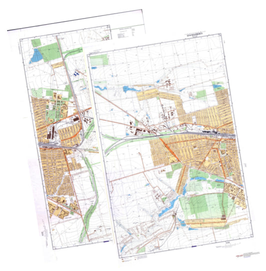 Krasnoarmeisk (Ukraine) 2-Sheet Set - Soviet Military City Plans