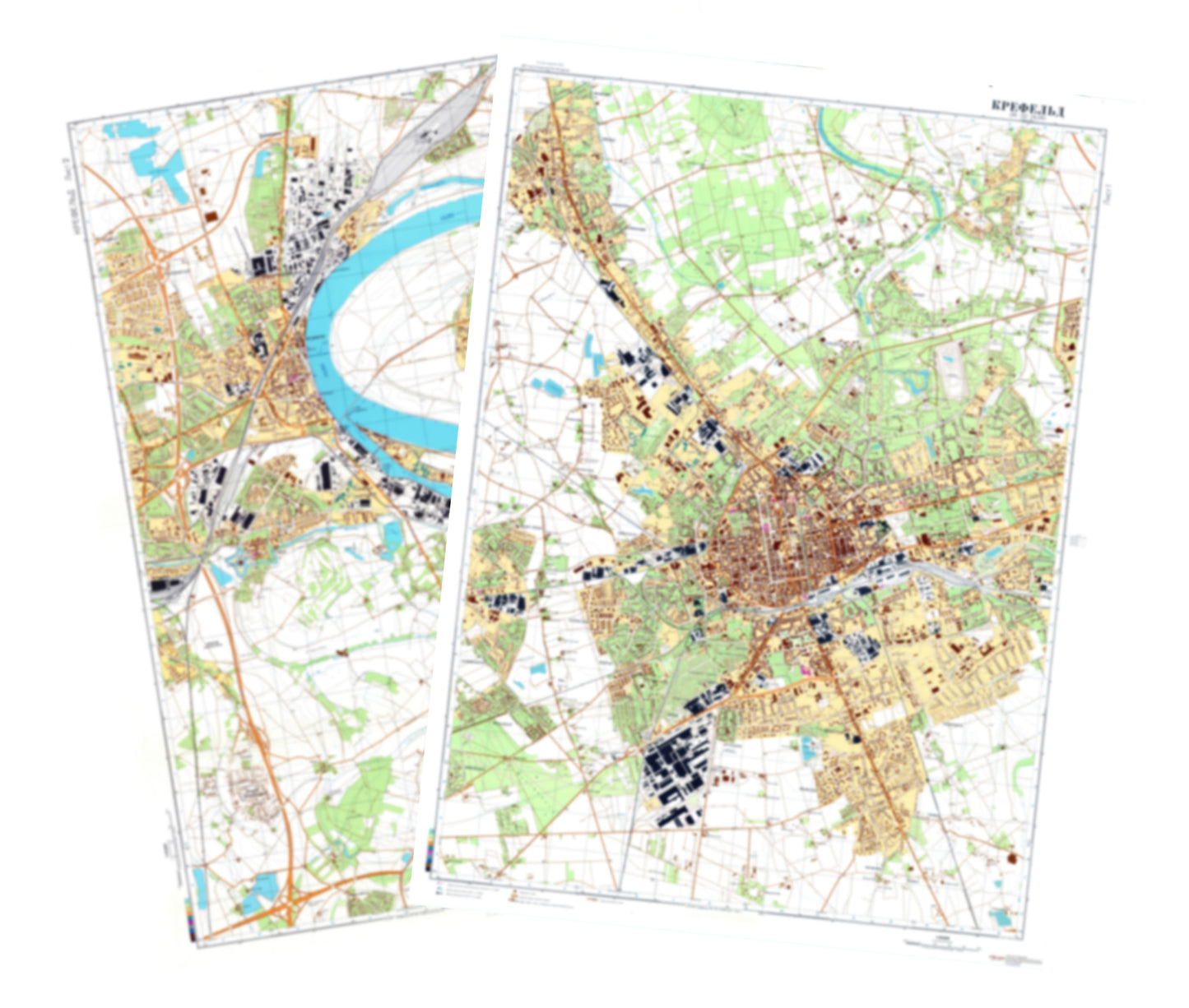 Krefeld (Germany) 2-Sheet Set - Soviet Military City Plans