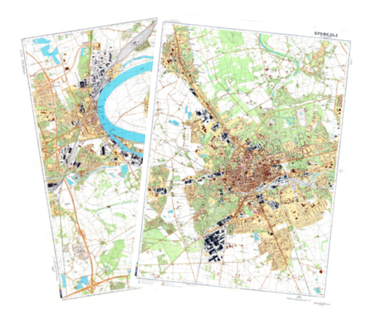 Krefeld (Germany) 2-Sheet Set - Soviet Military City Plans