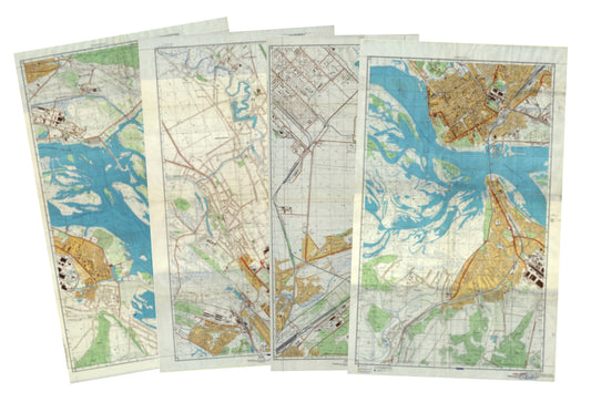 Kremenchug (Ukraine) 4-Sheet Map Set - Soviet Military City Plans