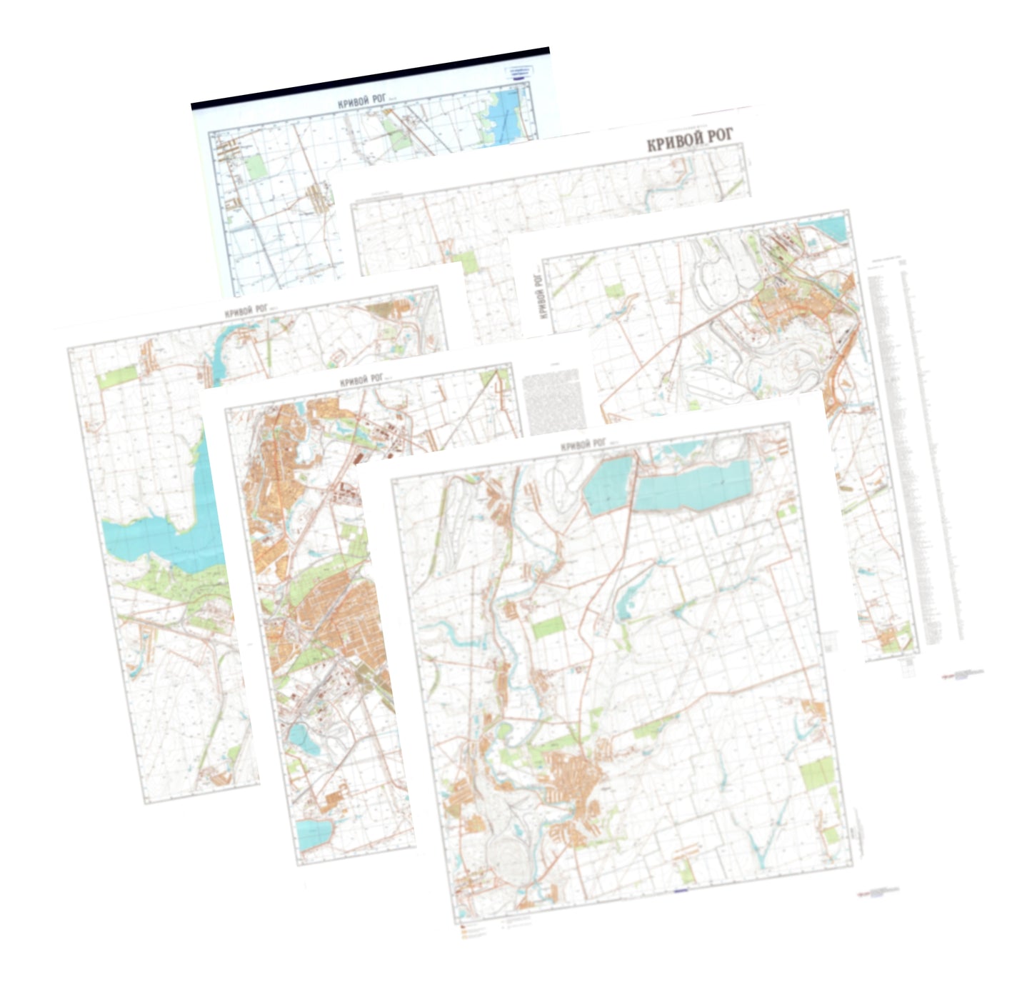 Krivoi Rog (Ukraine) 6-Sheet Map Set - Soviet Military City Plans