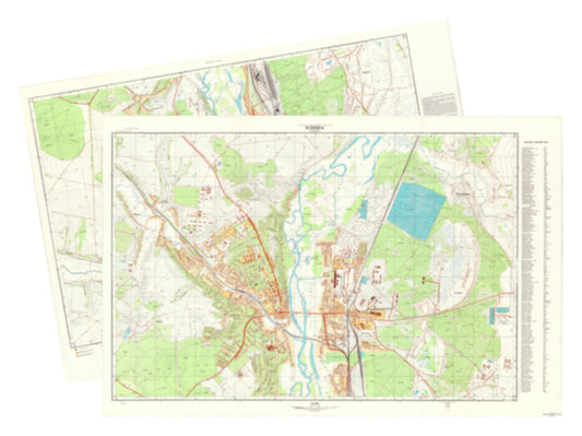 Kupiansk (Ukraine) 2-Sheet Set - Soviet Military City Plans