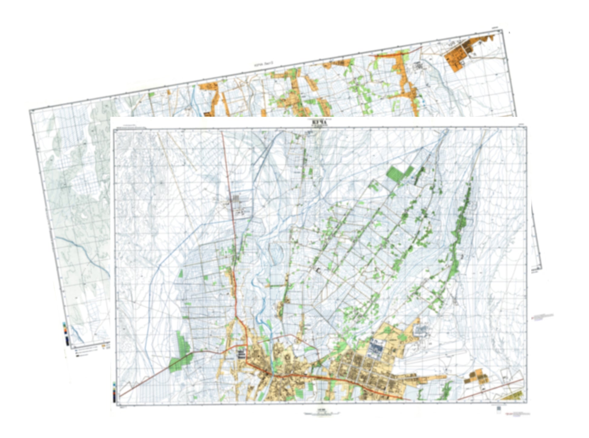 Kuqa (China) 2-Sheet Set - Soviet Military City Plans