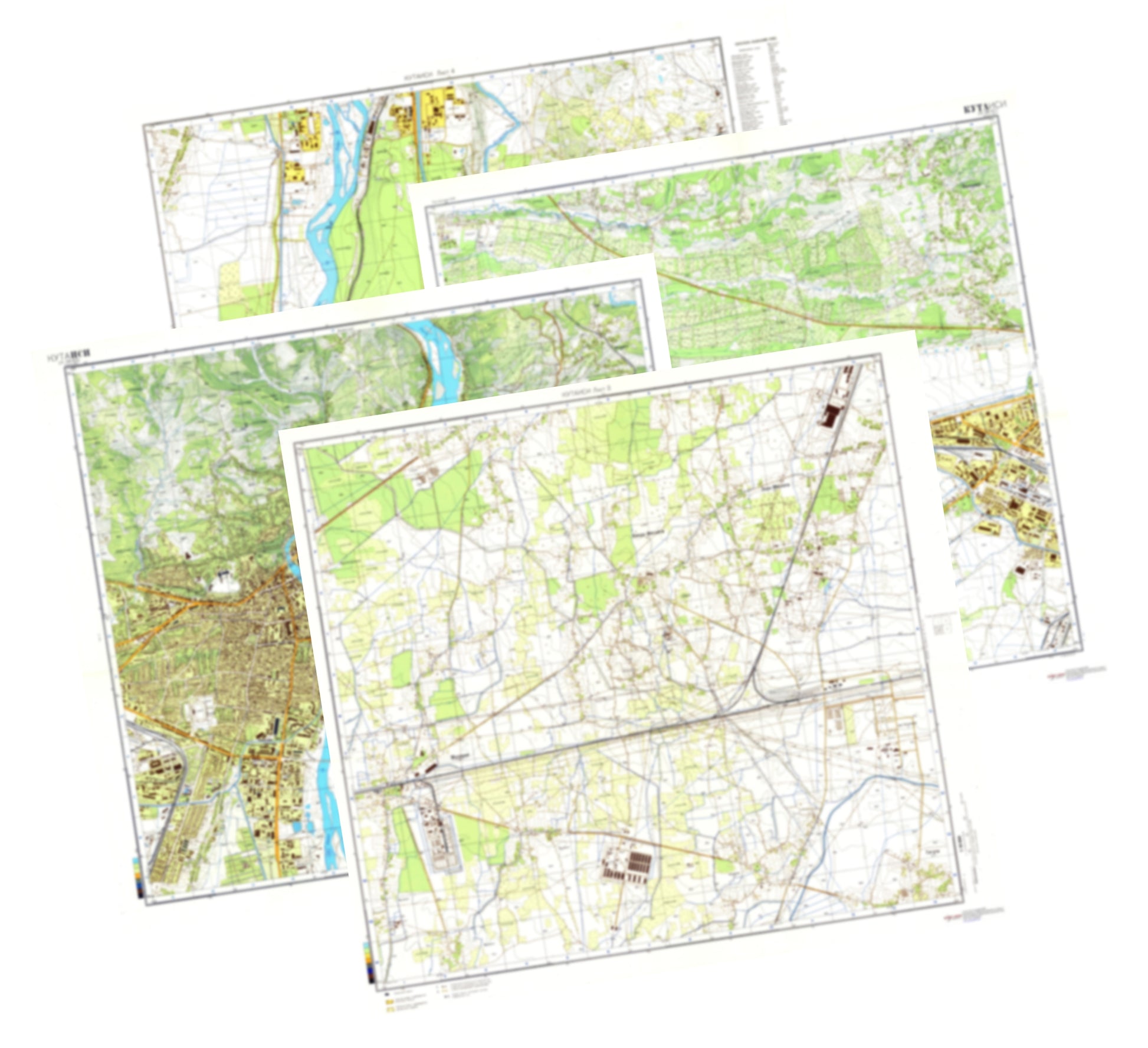 Kutaisi (Georgia) 4-Sheet Map Set - Soviet Military City Plans ...