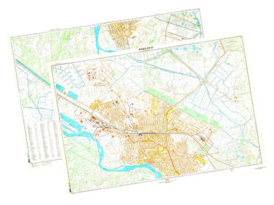 Kzyl-Orda (Kazakhstan) 2-Sheet Set - Soviet Military City Plans