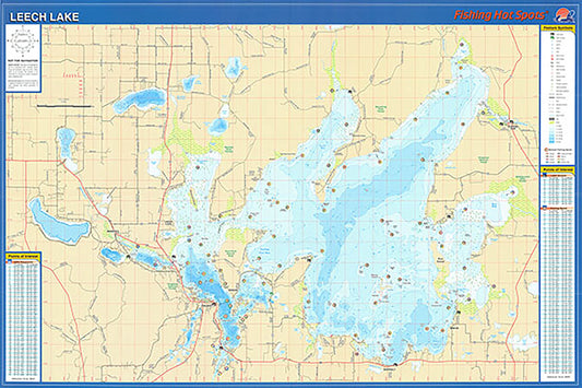 L139 - Leech Lake Fishing Wall Map