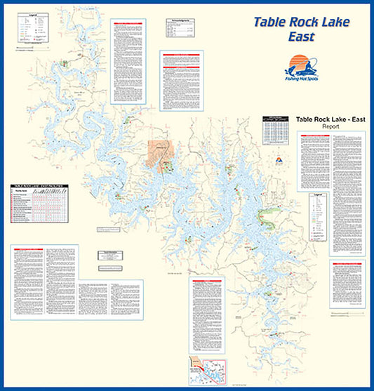 L155 - Table Rock Lake-East (Table Rock Dam to James River) Fishing Wall Map