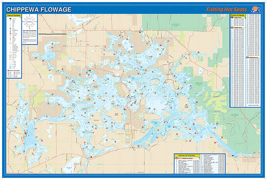 L238 - Chippewa Flowage (Sawyer Co) Fishing Wall Map