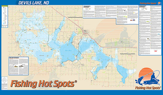 L708 - Devils Lake Fishing Wall Map