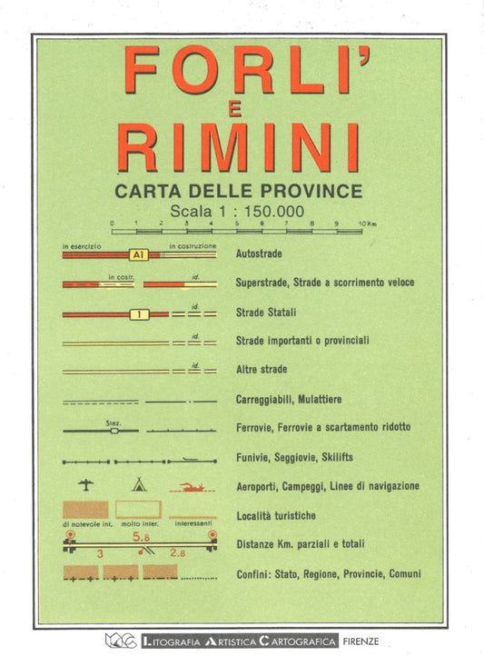 Forli/Cesena e Rimini : carta stradale della provincia