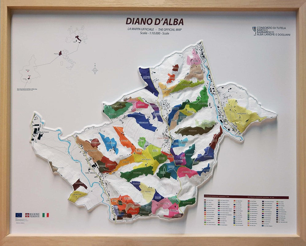 Diano d'Alba Wine Raised Relief Map