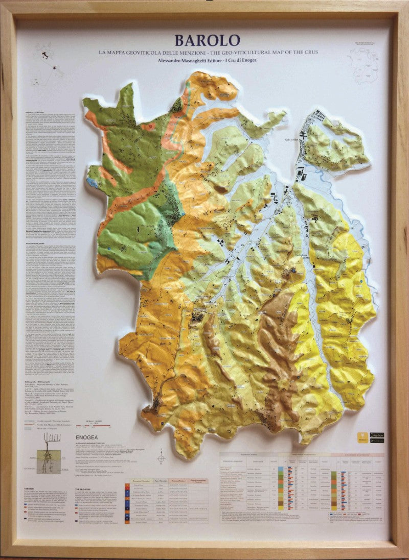 Barolo Wine Region Soil Types Raised Relief Map