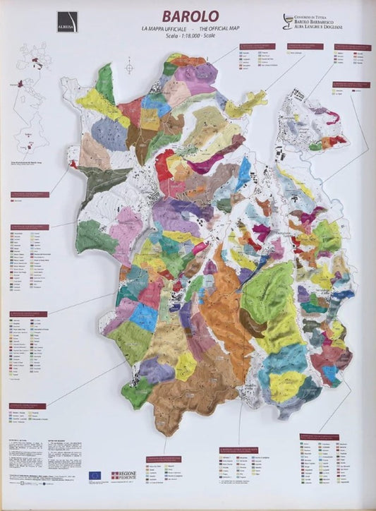 Barolo Wine Raised Relief Map