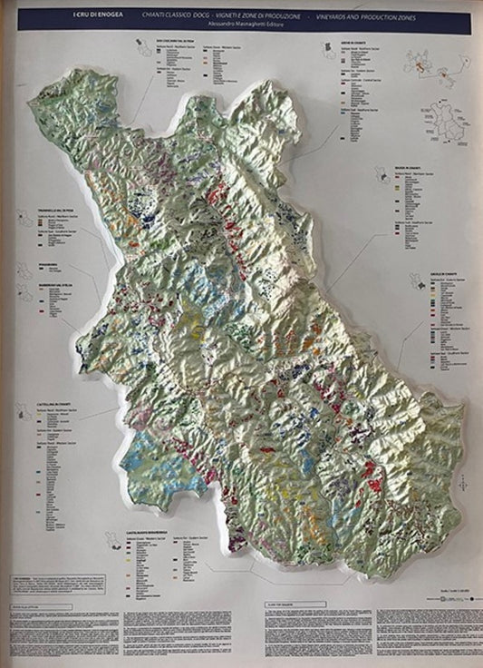 Chianti Wine Raised Relief Map