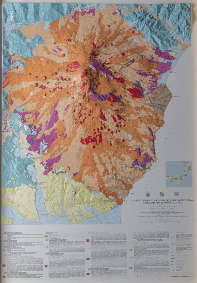 Mt. Etna Morphotectonic Raised Relief Map