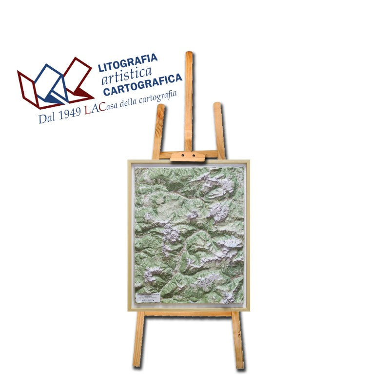 The Dolomites: Val di Fassa & Val Gardena Raised Relief Map