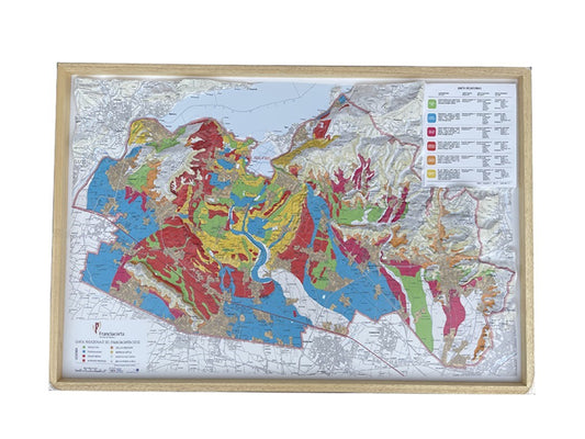 Franciacorta Wine Raised Relief Map