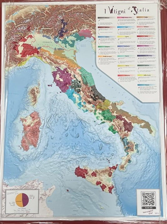 Italian Vineyards Raised Relief Map