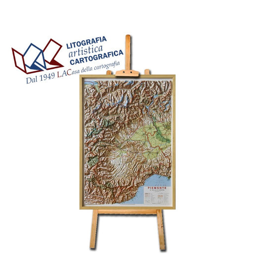 Piemonte & Valle d'Aosta, Italy Raised Relief Map