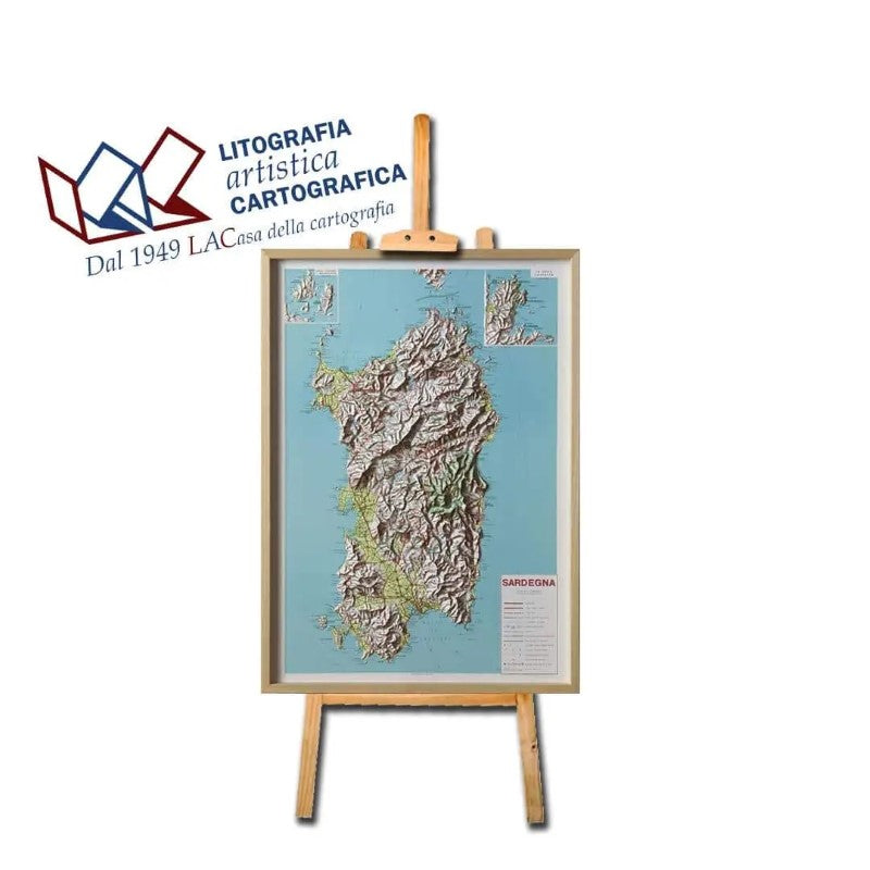 Sardinia - Raised Relief map 68 x 93 cm