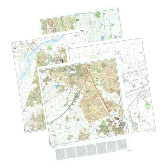 Lahore (Pakistan) 4-Sheet Map Set - Soviet Military City Plans